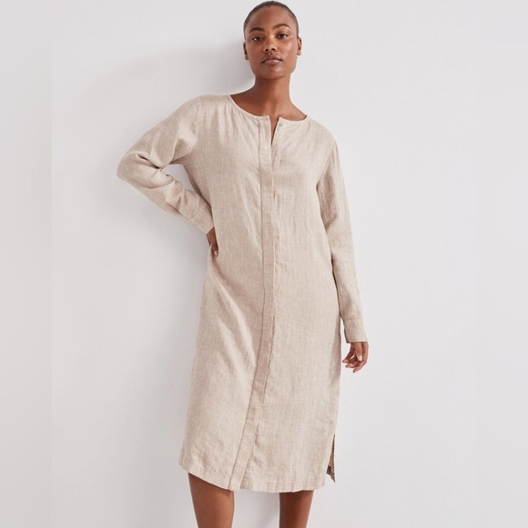 HAVEN WELL WITHIN | NWT LINEN SHIRT DRESS IN CAMEL LARGE - Picture 4 of 11